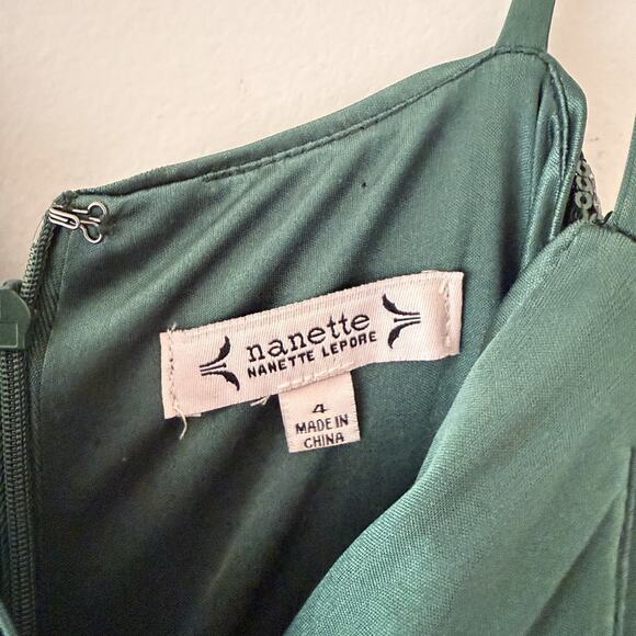 Nanette Lepore Emerald Sequin Mermaid Dress Evening Size 4 Holiday Party Evening - Picture 6 of 10